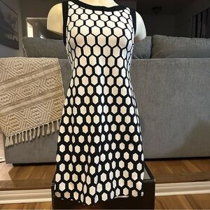 Banana Republic Black and White Honeycomb Mini Dress